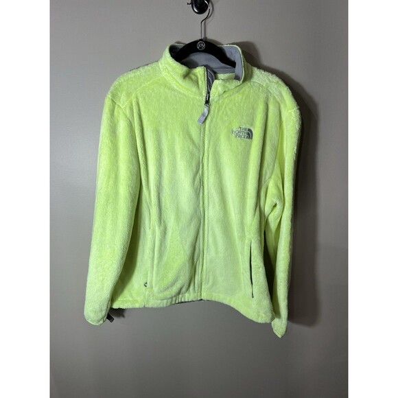 The North Face Jacket Womens XL Neon Yellow Full Zip Fleece Pockets Outdoor - Picture 1 of 16